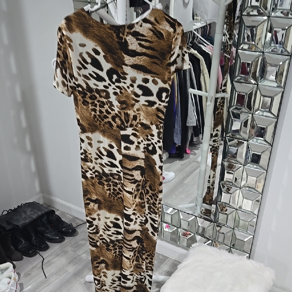 Venus Women's Leopard Print Dress - Brown - Picture 2 of 5